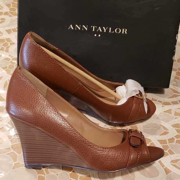 Ann Taylor Shoes - Ann Taylor Riva_peep wooden wedge shoe